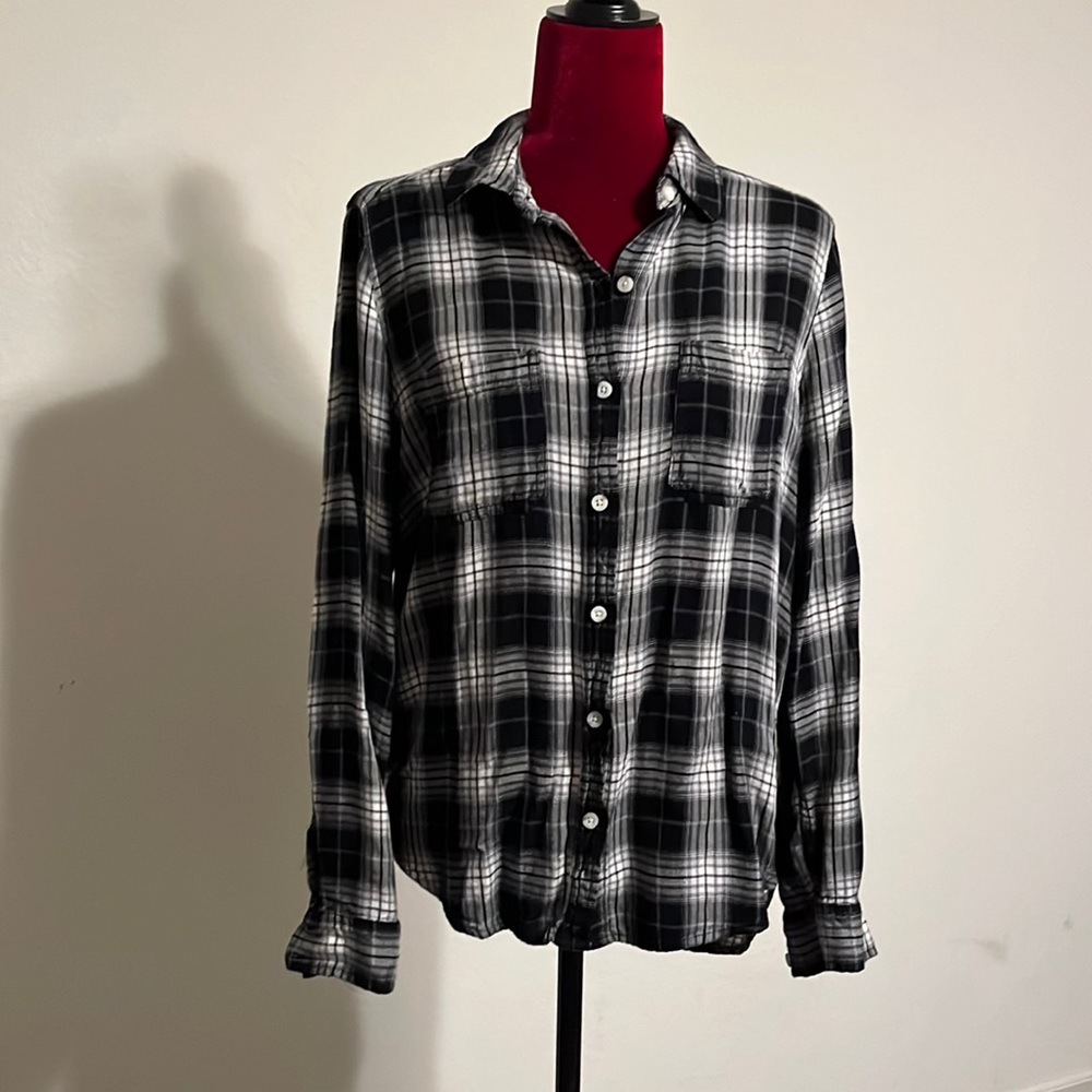 Plaid boyfriend fit long sleeve